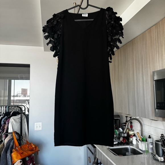 G Dolce & Gabbana Solid Black Silk Dress Luxury Italian Size 2 - Picture 2 of 11